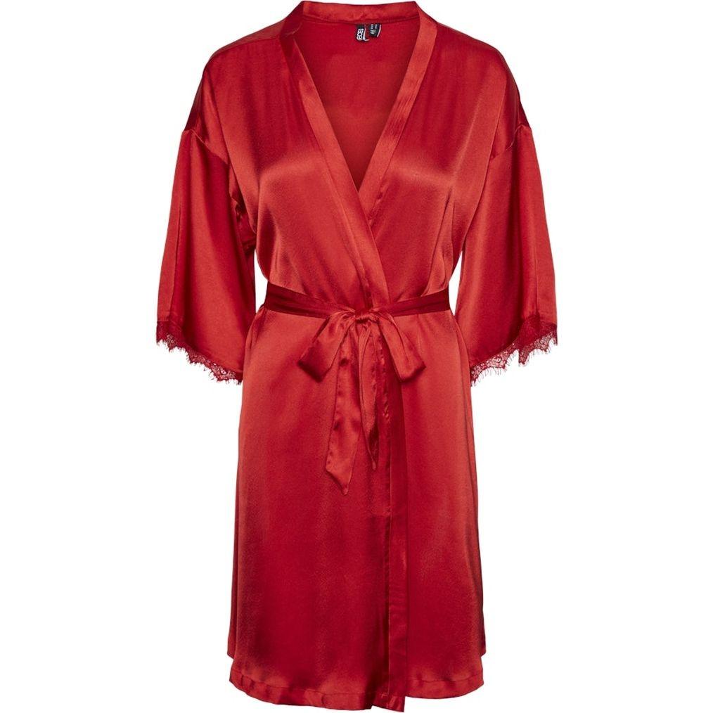 Chalatas moterims, Raudona, Anovi satin night kimono