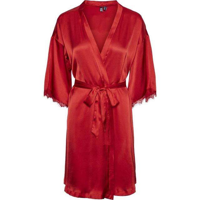 Chalatas moterims, Raudona, Anovi satin night kimono