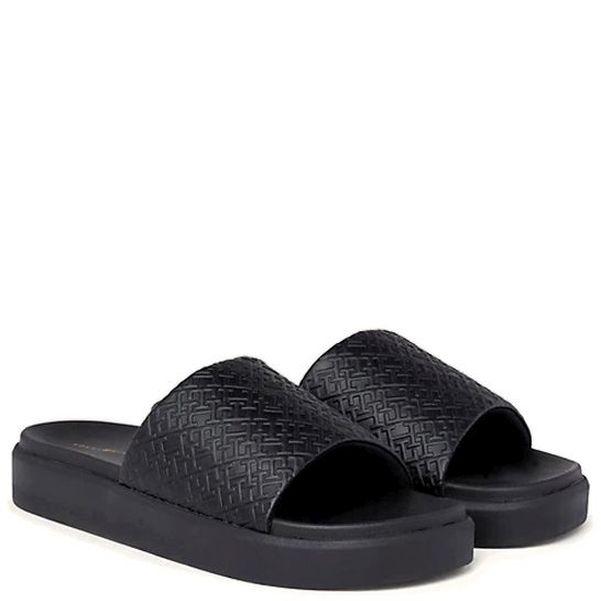 Guminės šlepetės moterims, Juoda, Platform pool slide