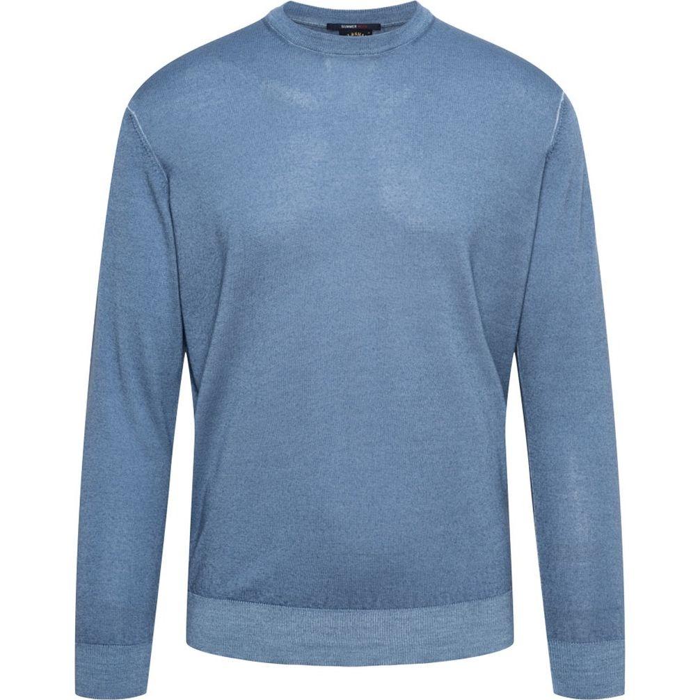 Megztinis vyrams, Mėlyna, men's knitted roundneck