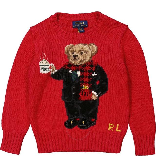 Sportinis nertinis berniukams, Raudona, Bear sweatshirt (2-7)