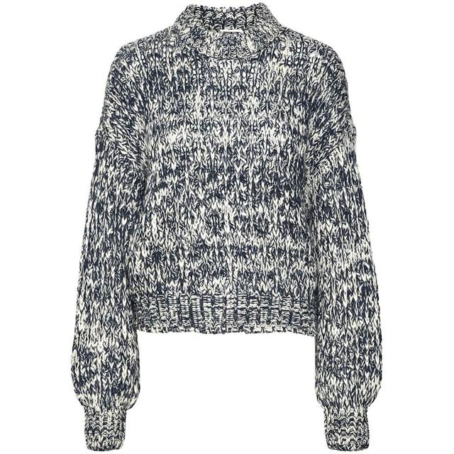 Megztinis moterims, Mėlyna, NMSPECKLE L/S O-NECK