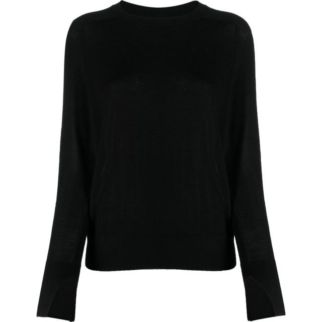 Megztinis moterims, Juoda, Extra fine crewneck sweater