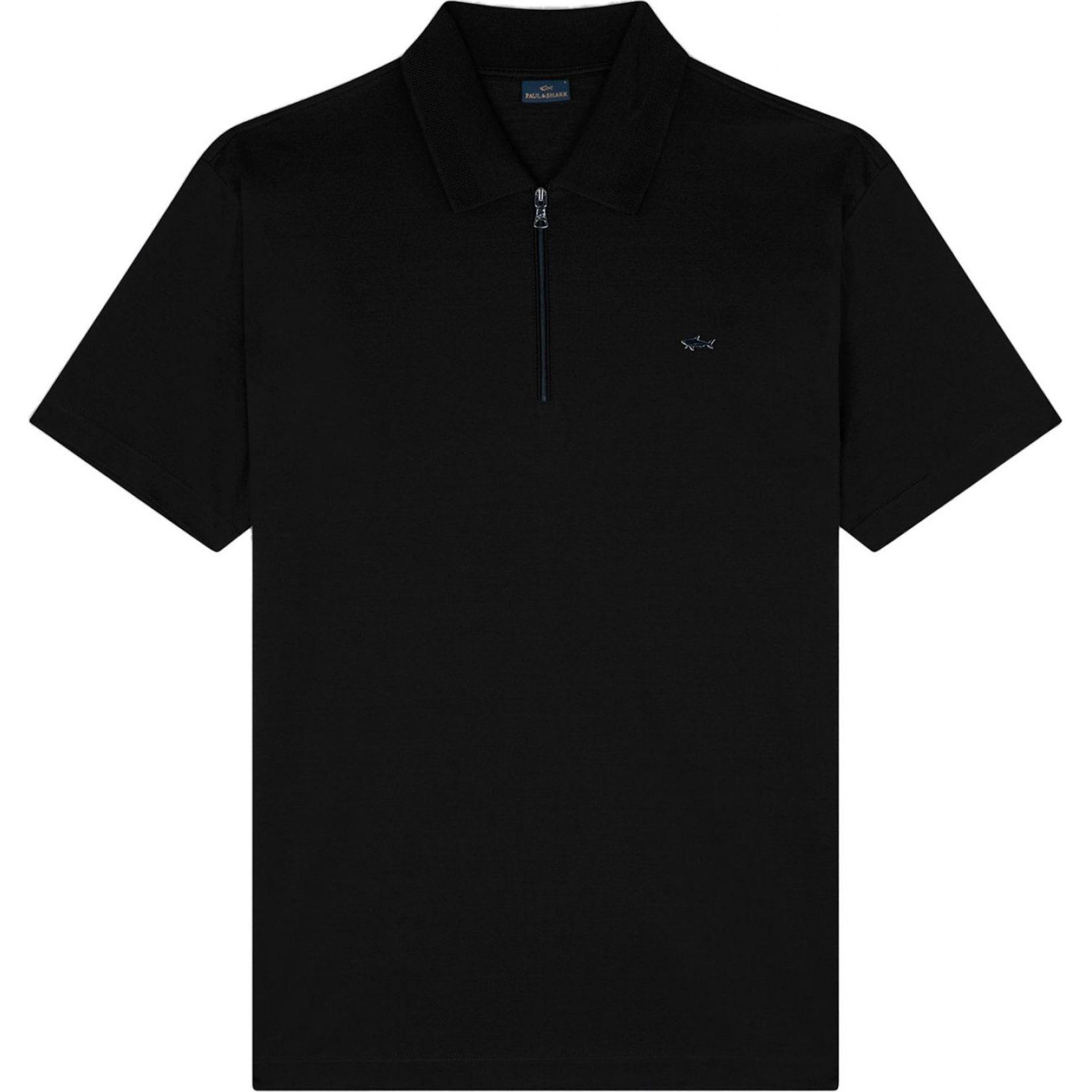 Polo marškiniai trumpos rank. vyrams, Juoda, men's knitted poloshirt