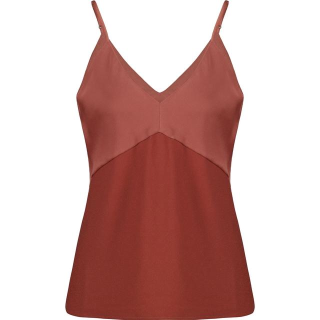 Marškiniai be rankovių moterims, Ruda, Mix media tank