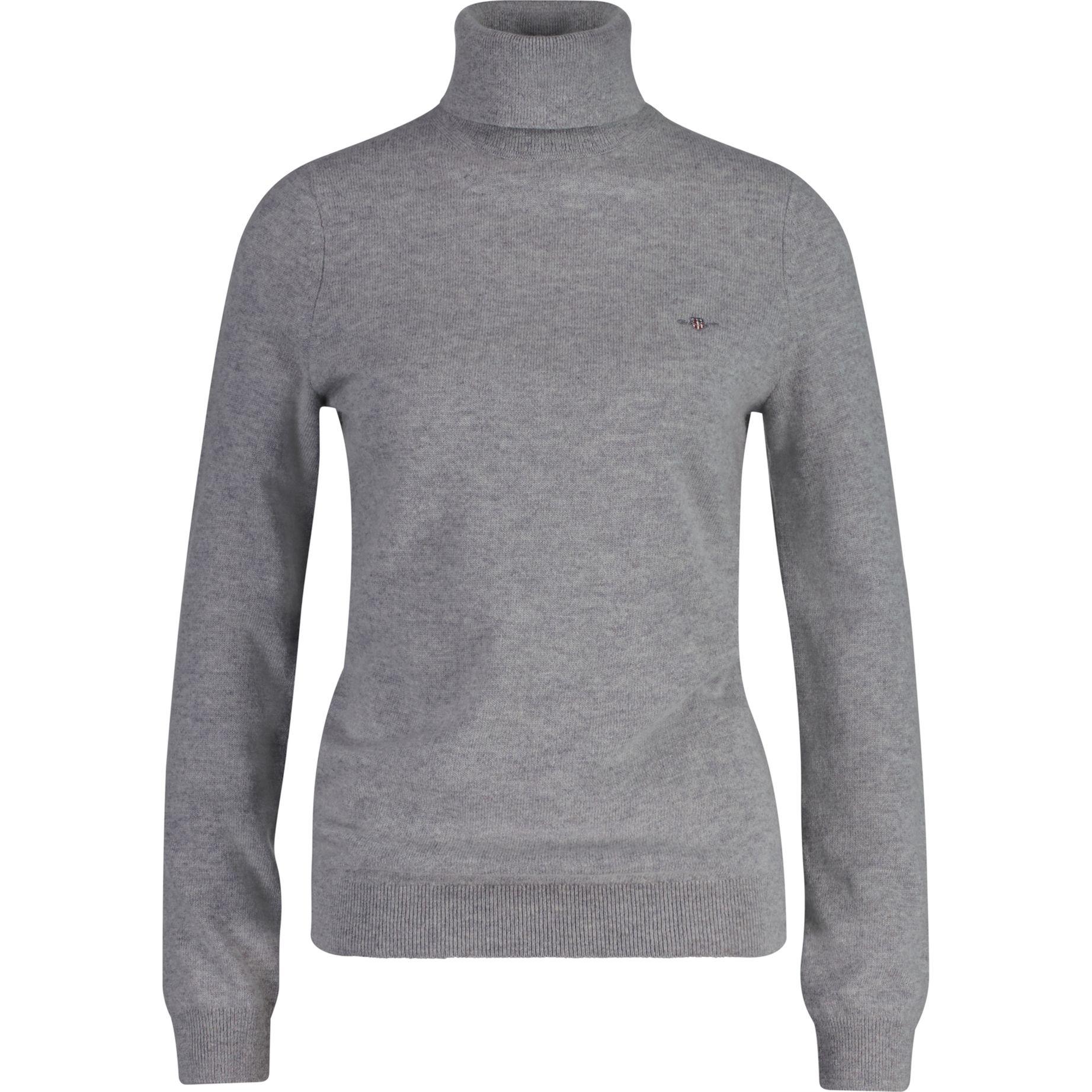 Megztinis su kaklu moterims, Pilka, Extrafine lambswool turtleneck