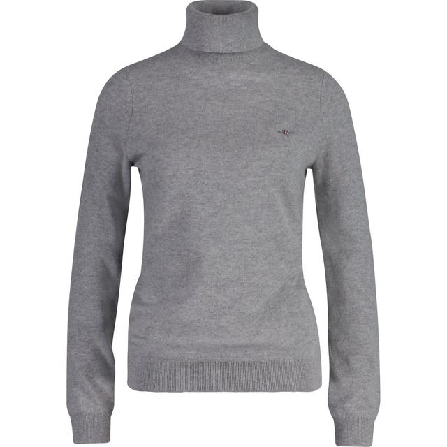 Megztinis su kaklu moterims, Pilka, Extrafine lambswool turtleneck