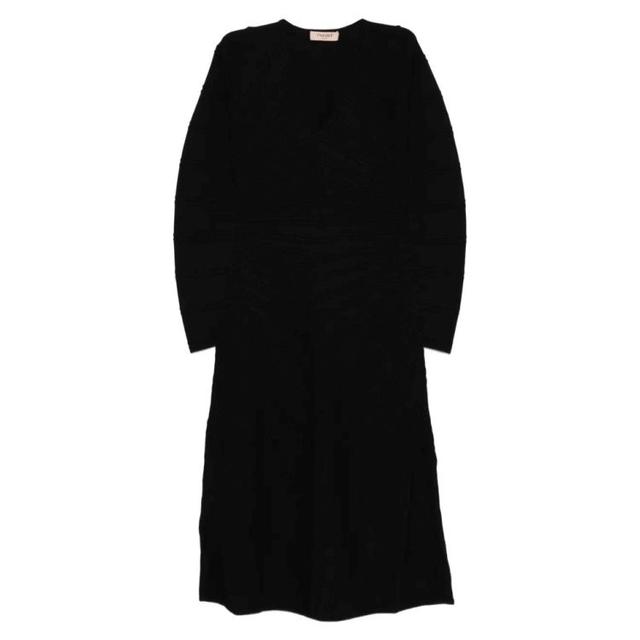 Midi suknelė moterims, Juoda, Knitted dress