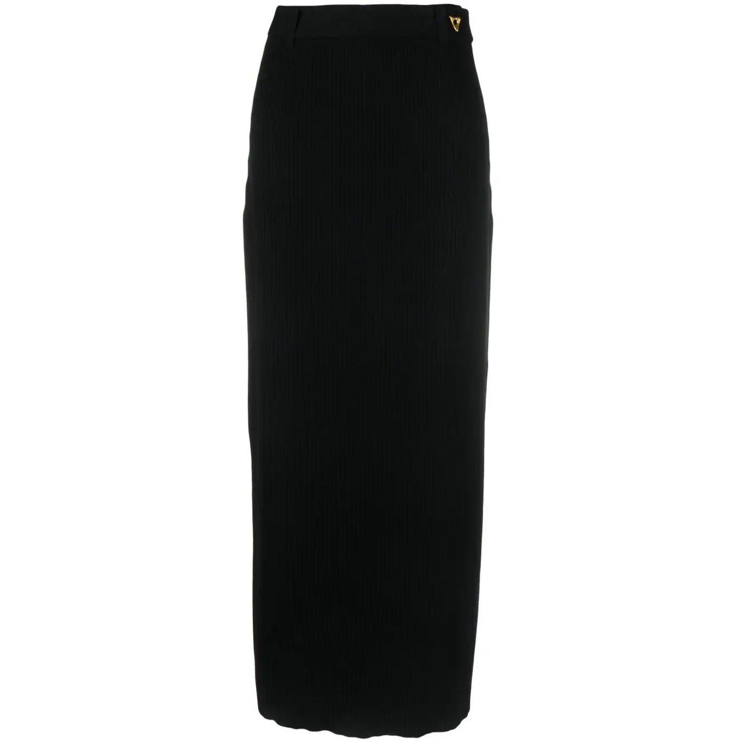 Midi sijonas moterims, Juoda, Knitted skirt