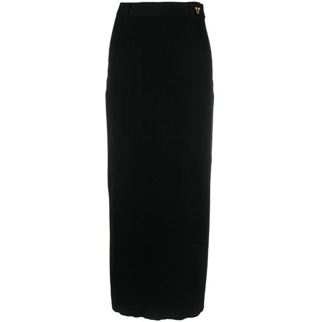 Midi sijonas moterims, Juoda, Knitted skirt