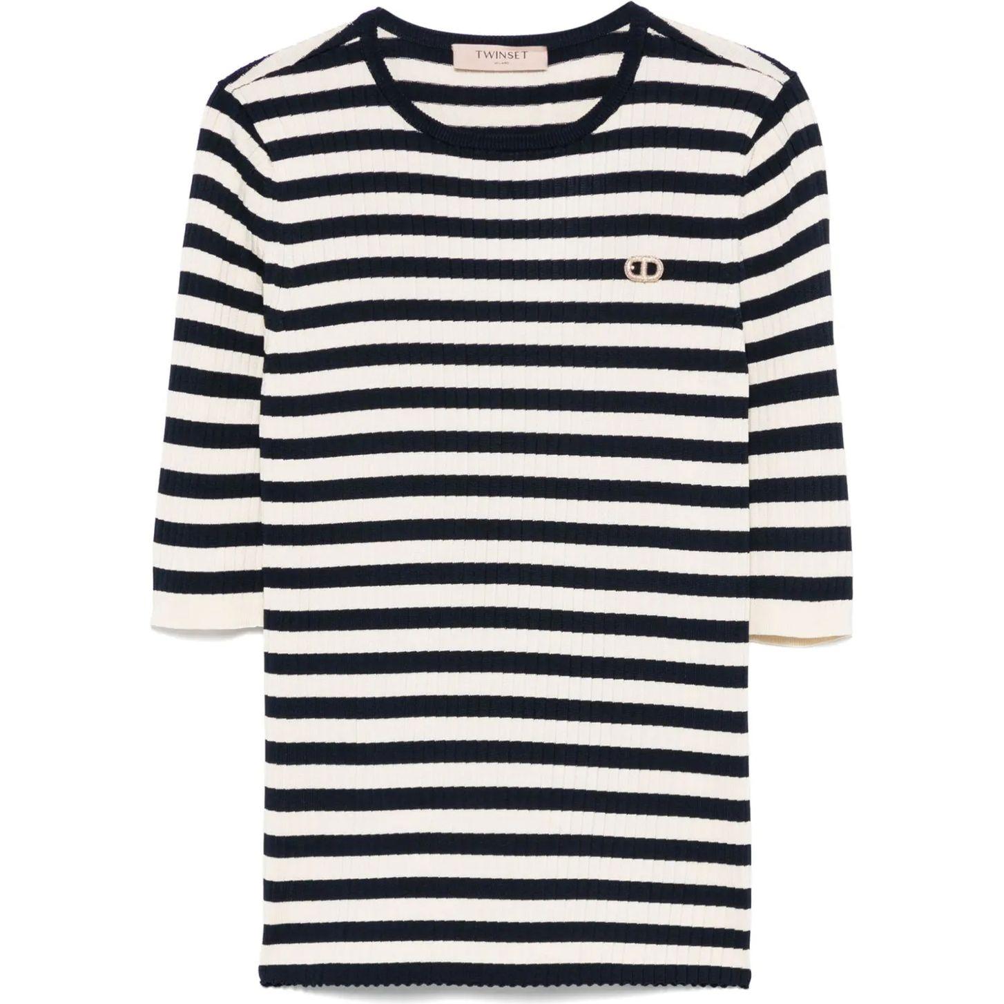 Palaidinės moterims, Marga, Striped short-sleeve t-shirt