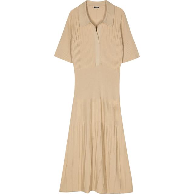 Maxi suknelė moterims, Smėlio, Dress fine rib merinos