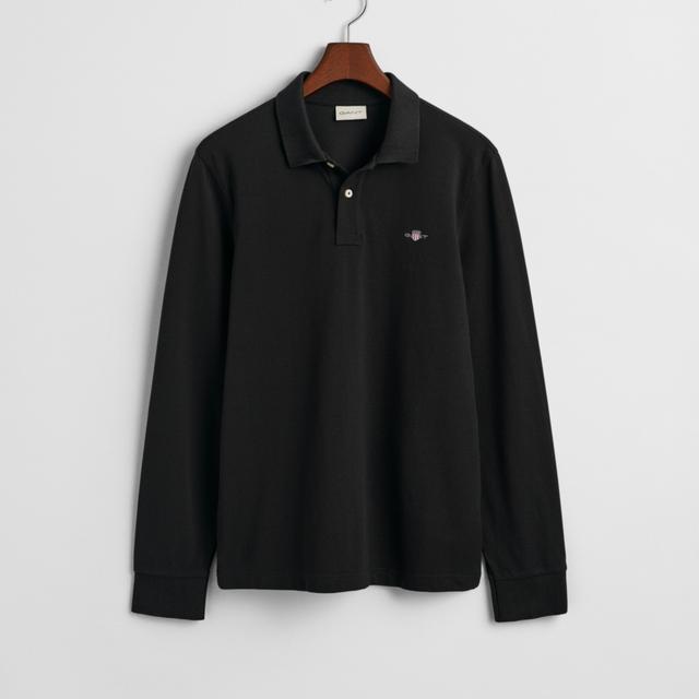 Polo marškiniai ilgos rank. vyrams, Juoda, reg shield ls pique rugger