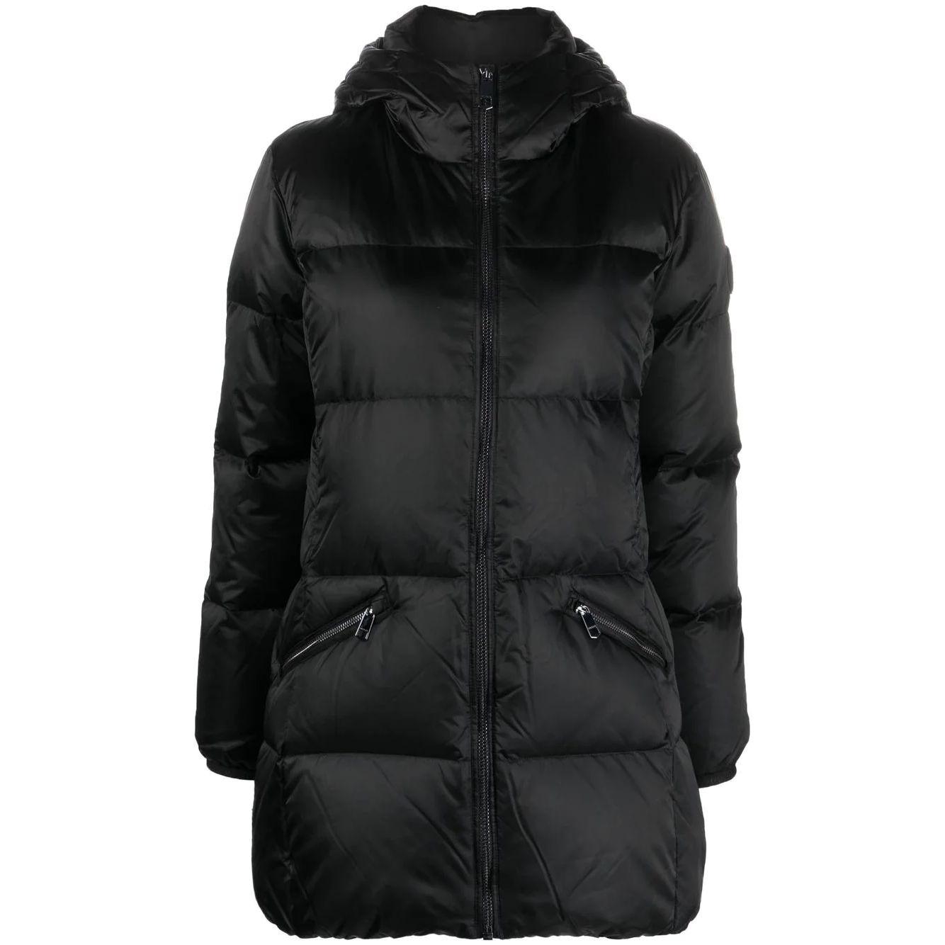 Pūkinė striukė moterims, Juoda, Two tone statement puffer