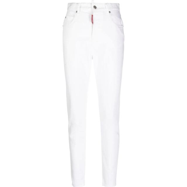 Aptempti džinsai moterims, Balta, Pants 5 pockets