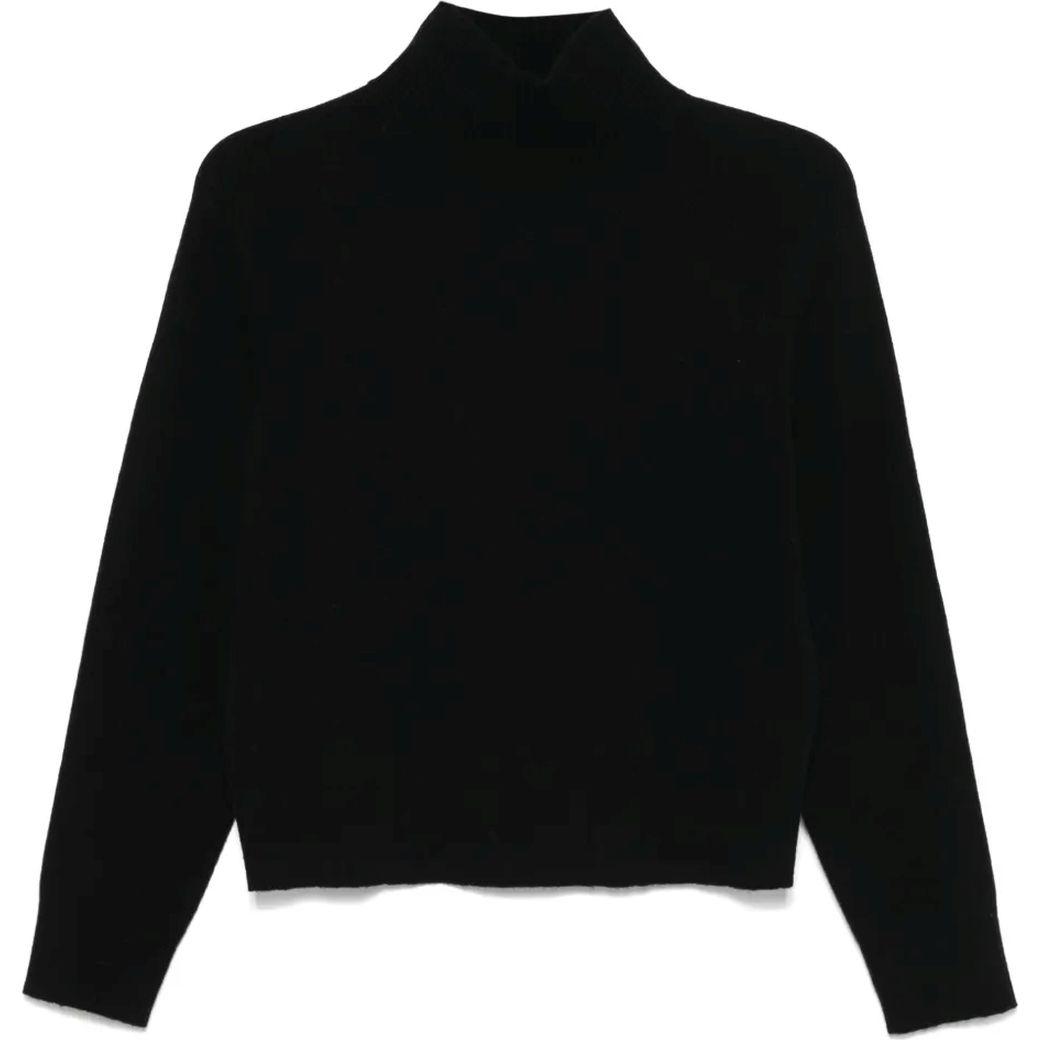 Megztinis su kaklu moterims, Juoda, Raglan turtle nk