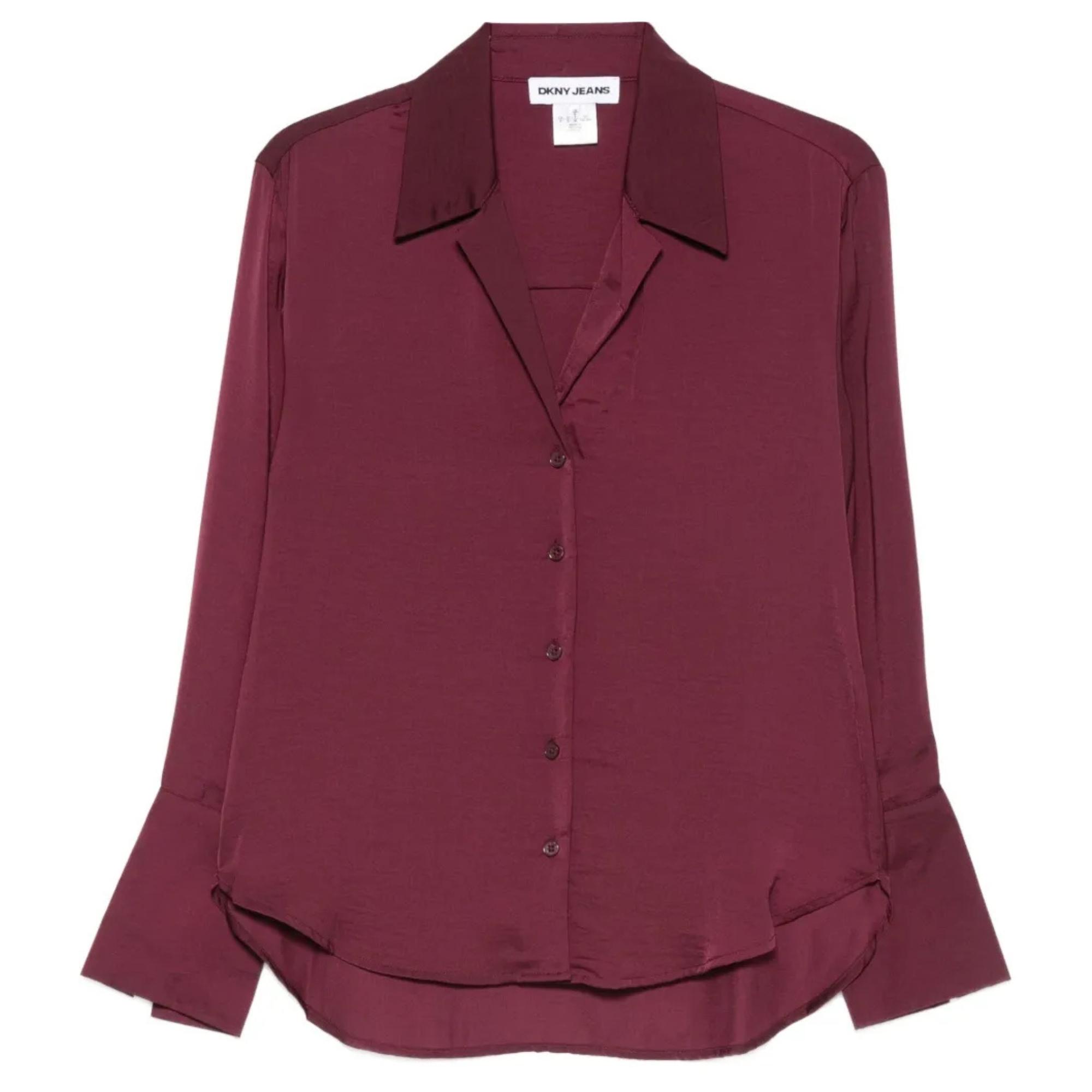 Marškiniai ilgomis rankovėmis moterims, Mėlyna, Button front long sl