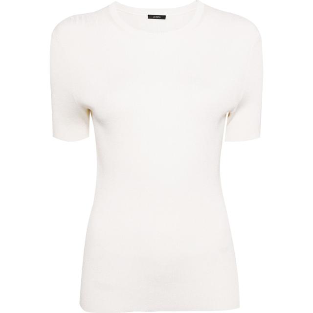 Marškinėliai trump. rankovėmis moterims, Balta, Ss top satiny rib