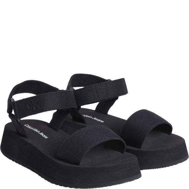 Basutės moterims, Juoda, Sandal velcro webbin