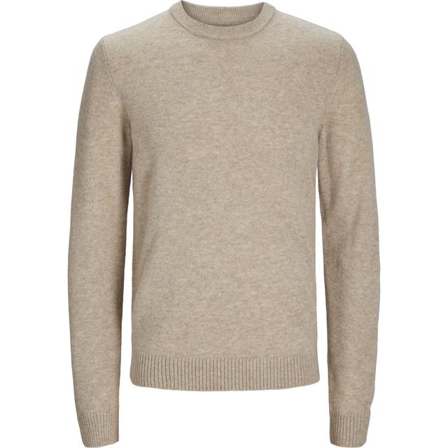 Megztinis vyrams, Smėlio, Lambs wool knit crew neck