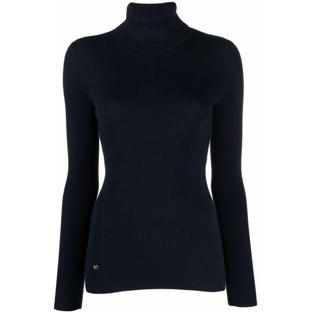Megztinis su kaklu moterims, Mėlyna, Amanda long sleeve sweater