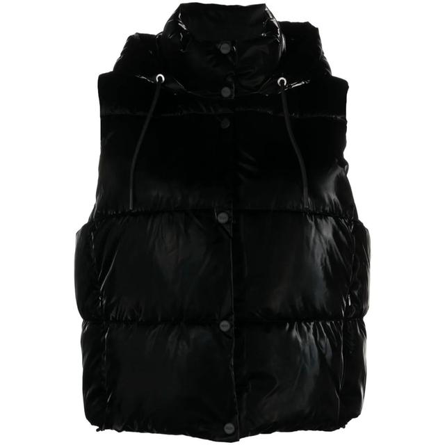 Pūkinė liemenė moterims, Juoda, S/l short puffer vest