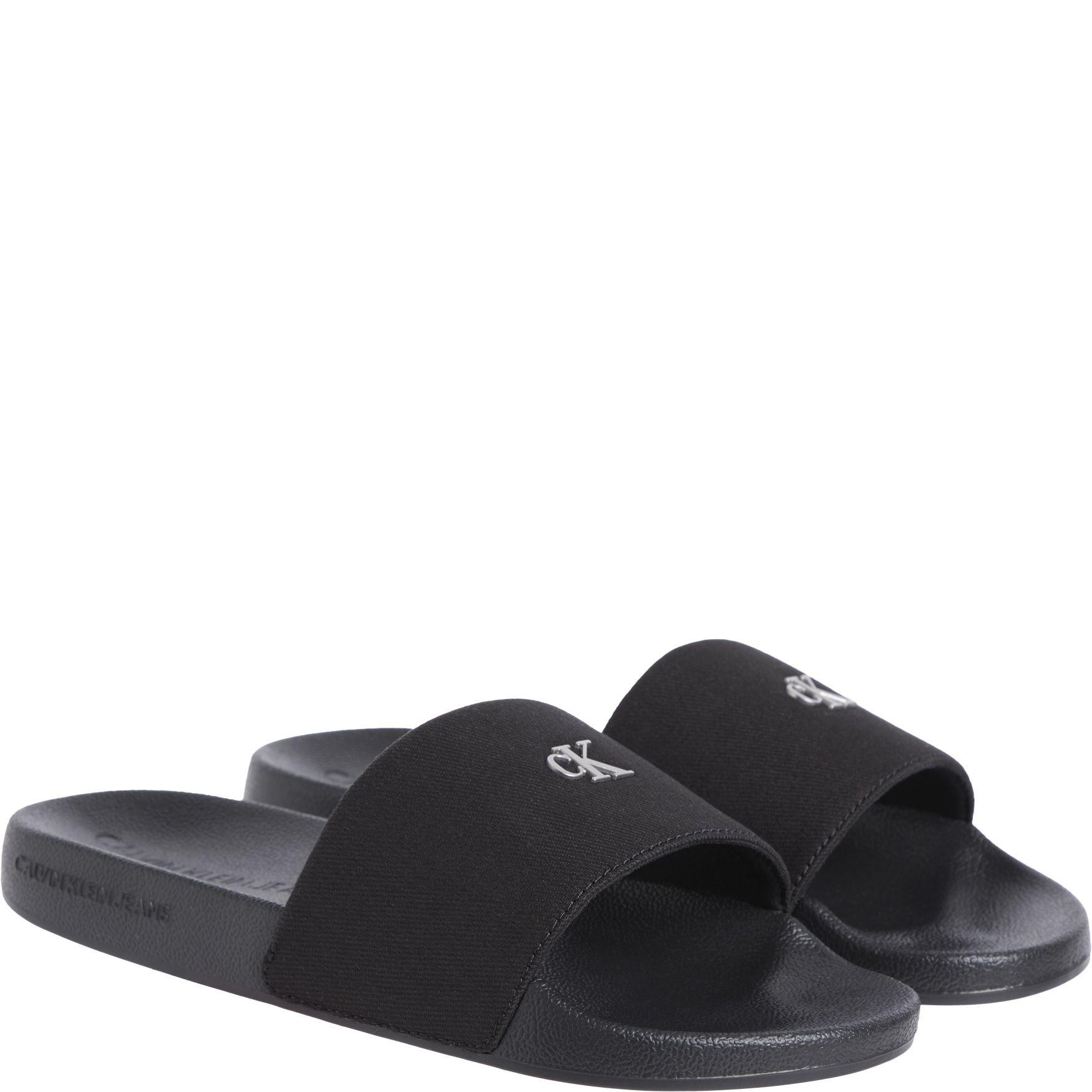 Guminės šlepetės moterims, Juoda, Slide monogram