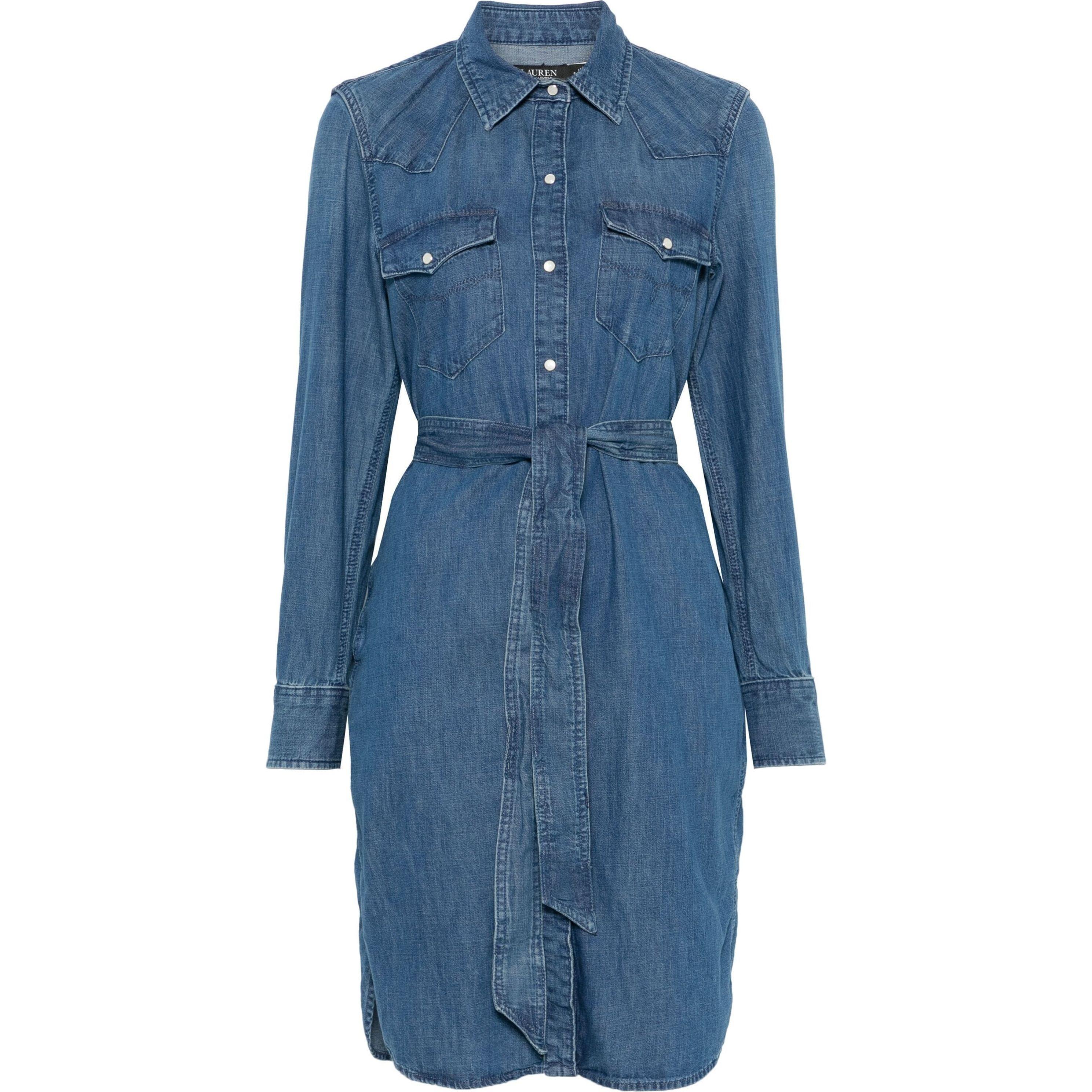 Midi suknelė moterims, Mėlyna, Long sleeve day dress