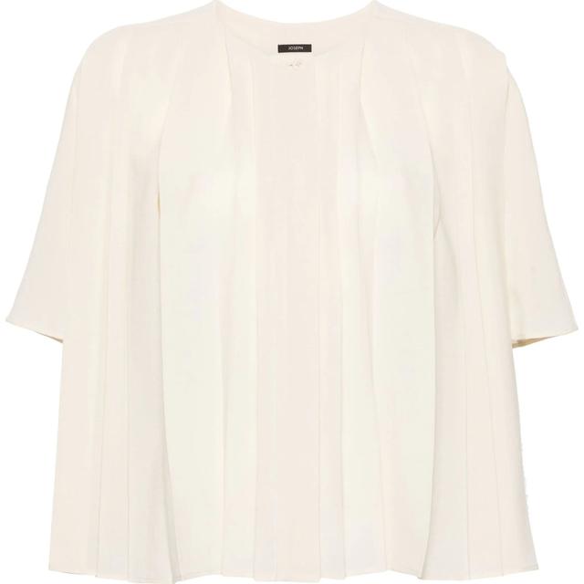 Marškinėliai trump. rankovėmis moterims, Balta, Bouloi blouse airy plisse