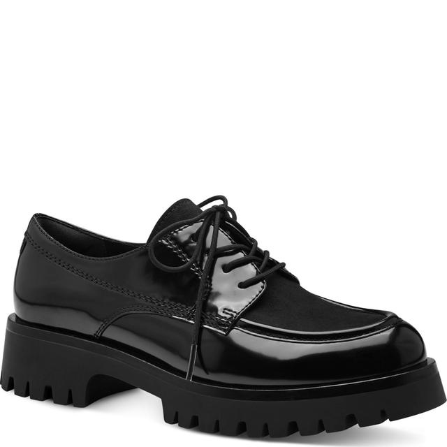 Klasikiniai batai moterims, Juoda, Lace-up