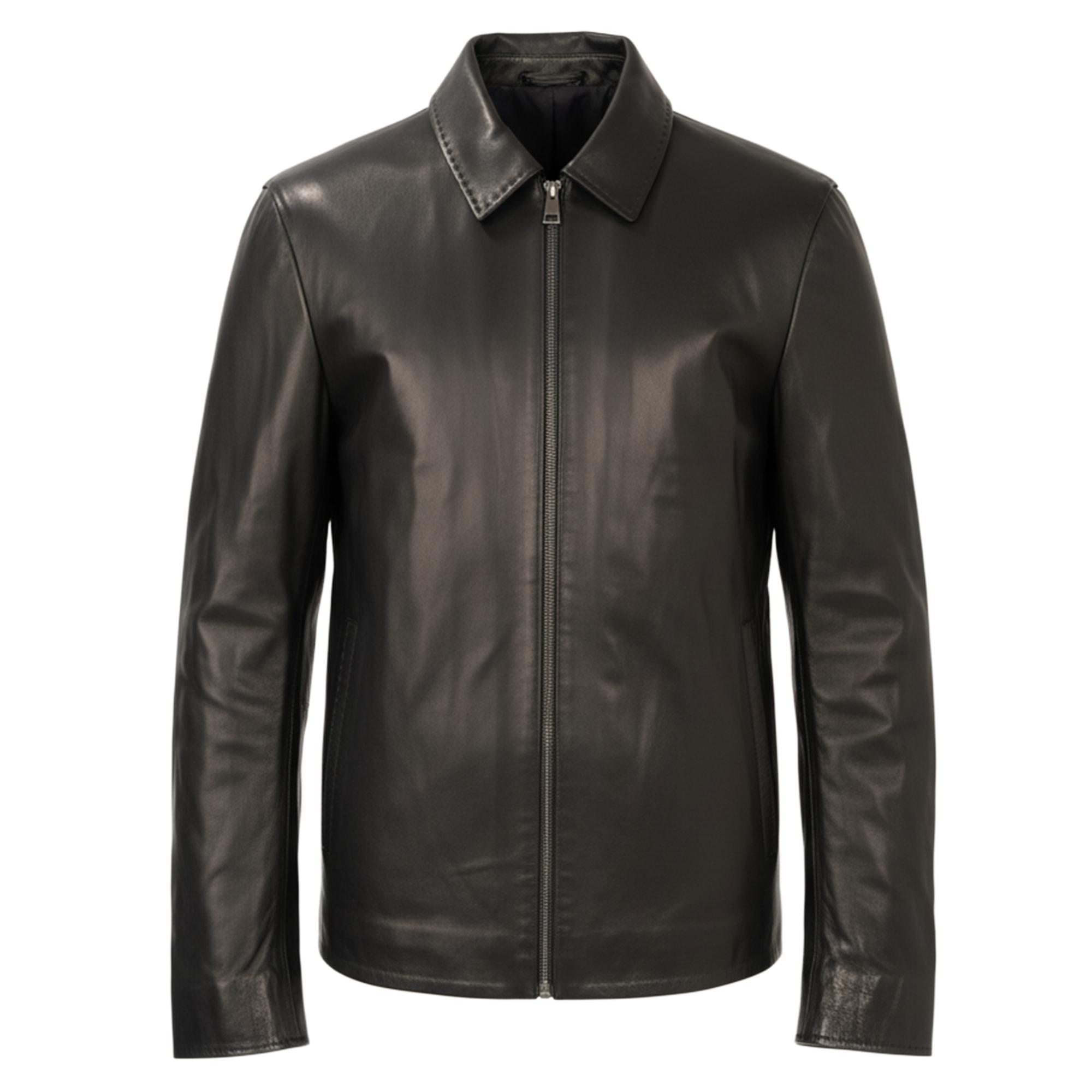 Odinė striukė vyrams, Juoda, Leather jacket