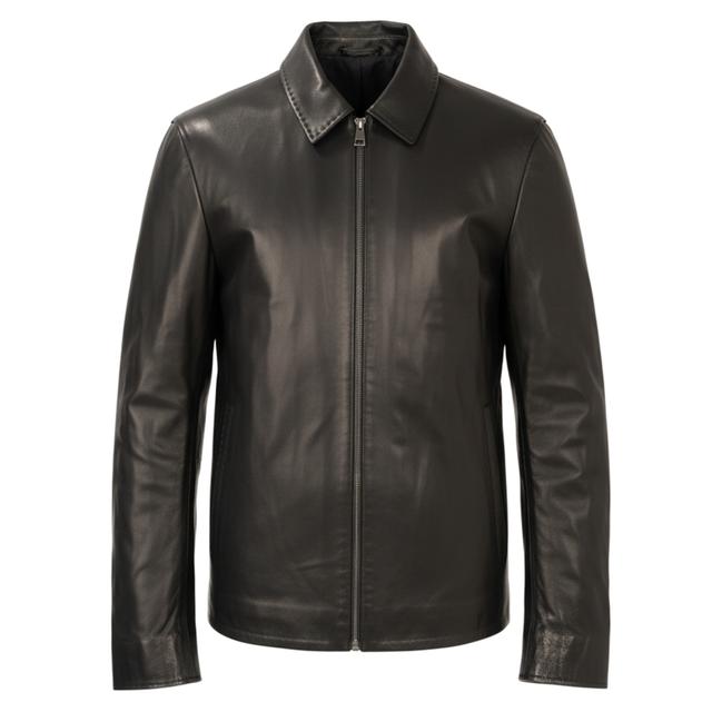 Odinė striukė vyrams, Juoda, Leather jacket, smr6047-25201