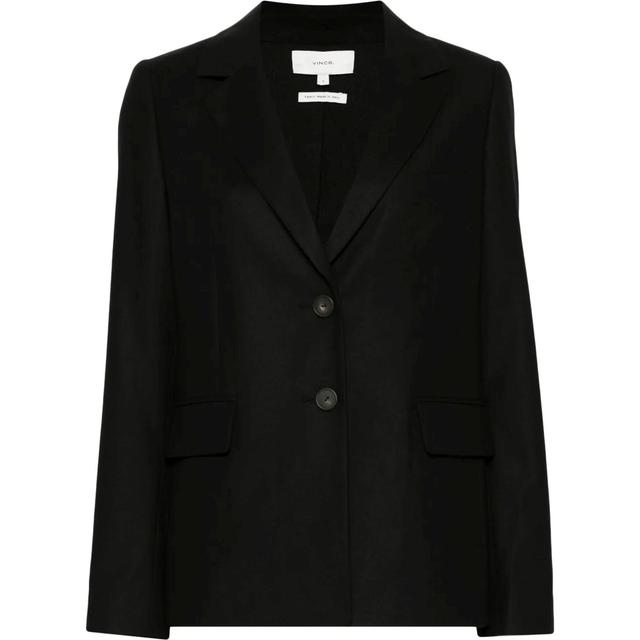 Švarkas moterims, Juoda, Brushed flannel blazer