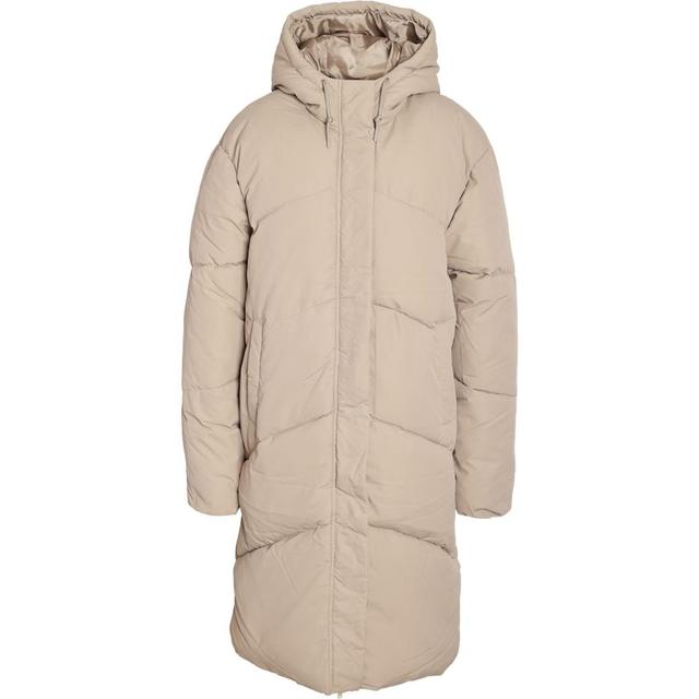 Pūkinis paltas moterims, Smėlio, Tenna long jacket