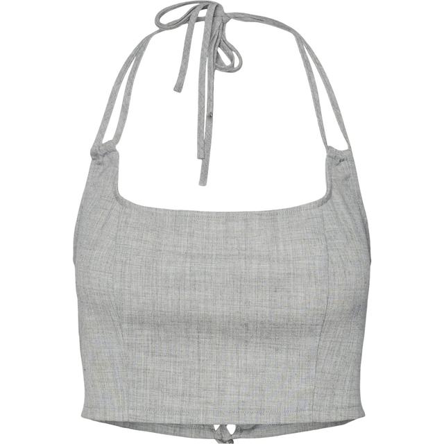 Palaidinės moterims, Pilka, PCFILINE STRAP TOP D2