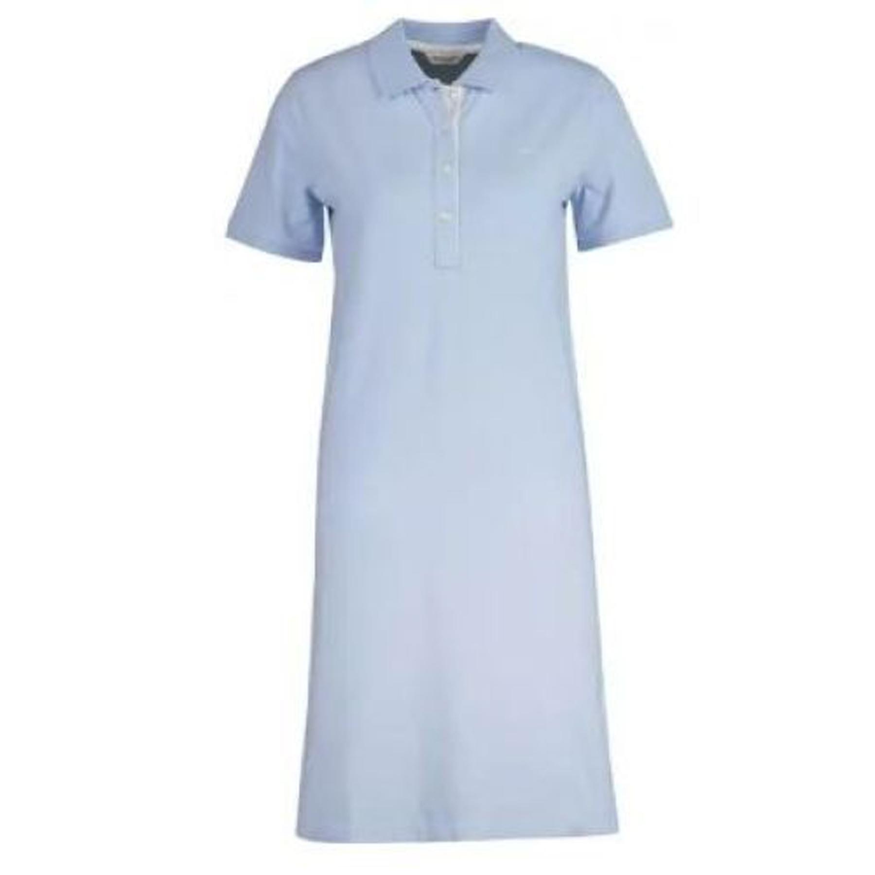 Midi suknelė moterims, Mėlyna, Contrast collar pique polo