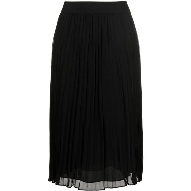 Maxi sijonas moterims, Juoda, Pull on pleated maxi skirt