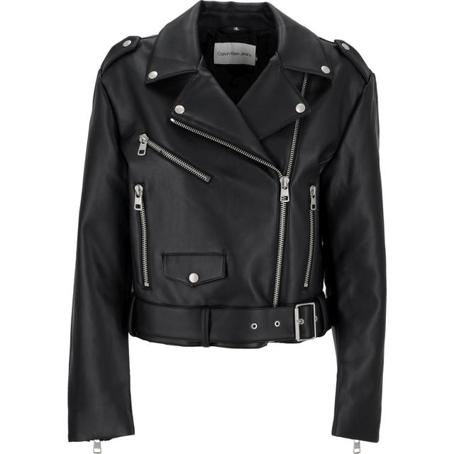 Odinė striukė moterims, Juoda, Biker jacket