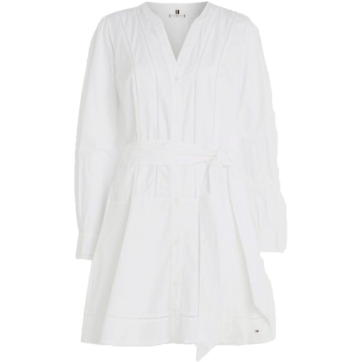 Mini suknelė moterims, Balta, Ladder lace short dress