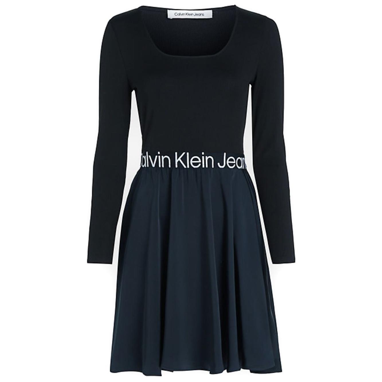 Midi suknelė moterims, Juoda, Logo elastic ls dress