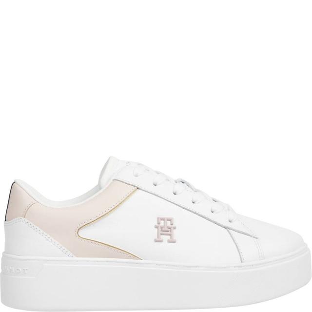 Laisvalaikio bateliai moterims, Balta, Platform court sneaker
