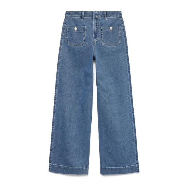 Platūs džinsai moterims, Mėlyna, Kayla wide pocket jeans