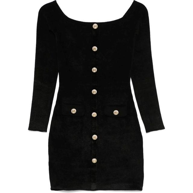 Mini suknelė moterims, Juoda, Chenille knit mini dress