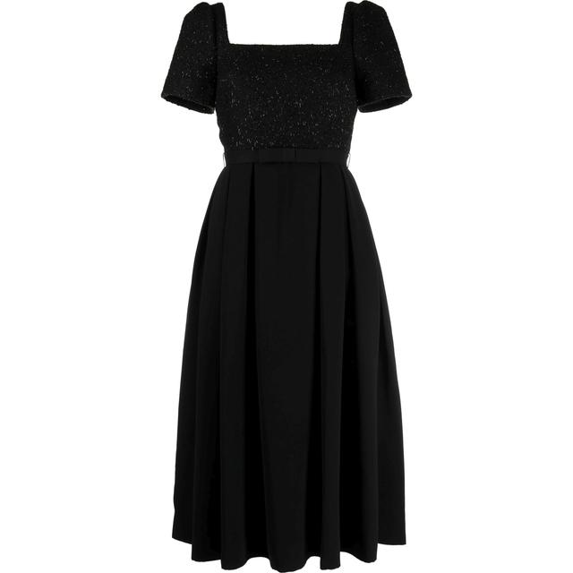 Midi suknelė moterims, Juoda, Black boucle midi dress
