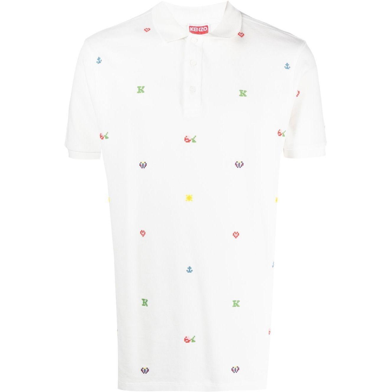 Polo marškiniai trumpos rank. vyrams, Balta, Kenzo pixel slim polo