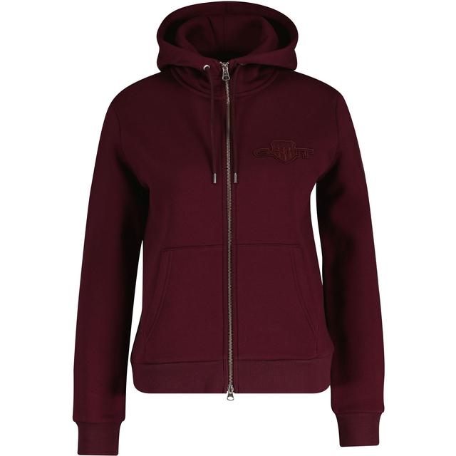 Džemperis moterims, Raudona, reg tonal shield zip hoodie