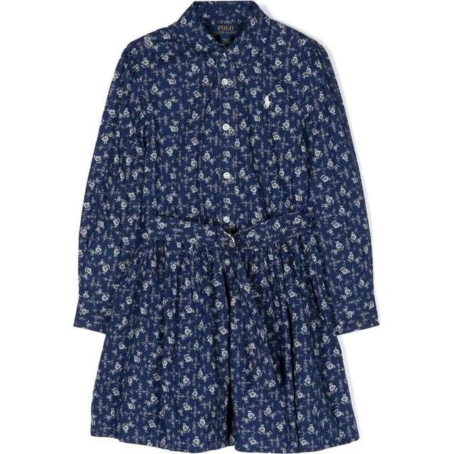 Midi suknelė mergaitėms, Mėlyna, Floral cotton shirtdress (2-6x