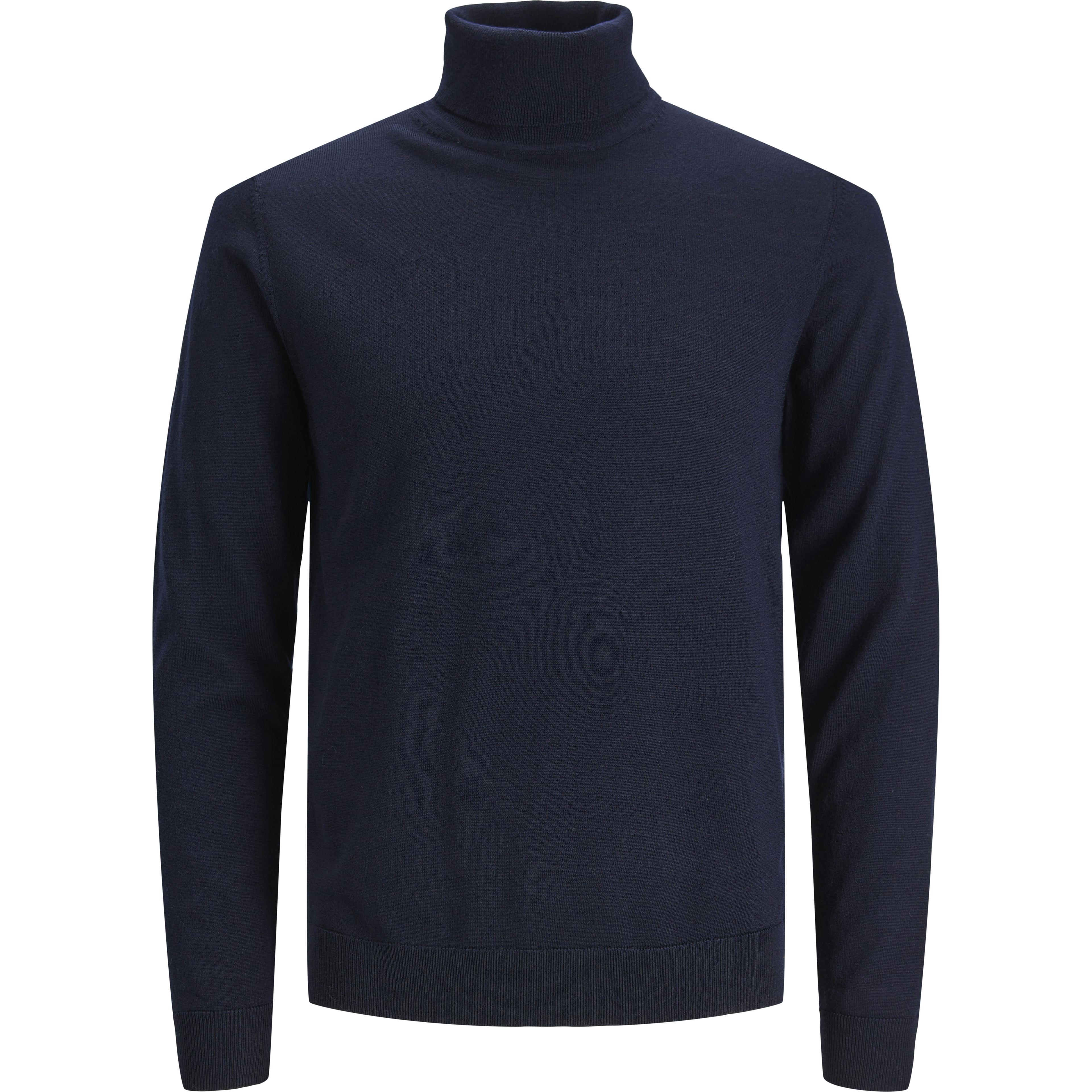 Megztinis su kaklu vyrams, Mėlyna, Merino knit roll neck