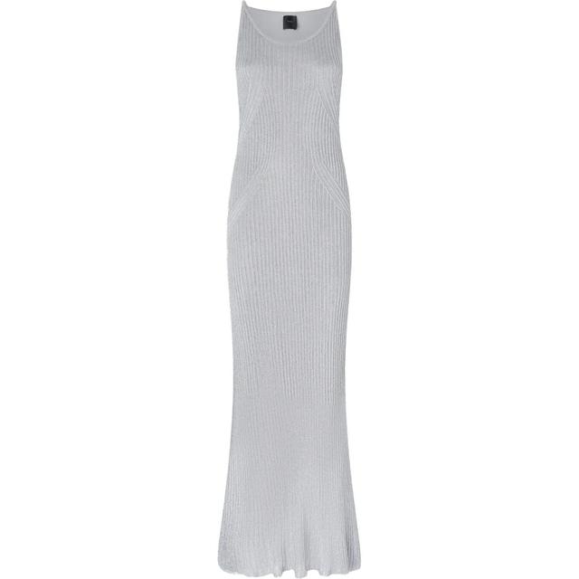 Maxi suknelė moterims, Sidabrinė, Knitted long dress