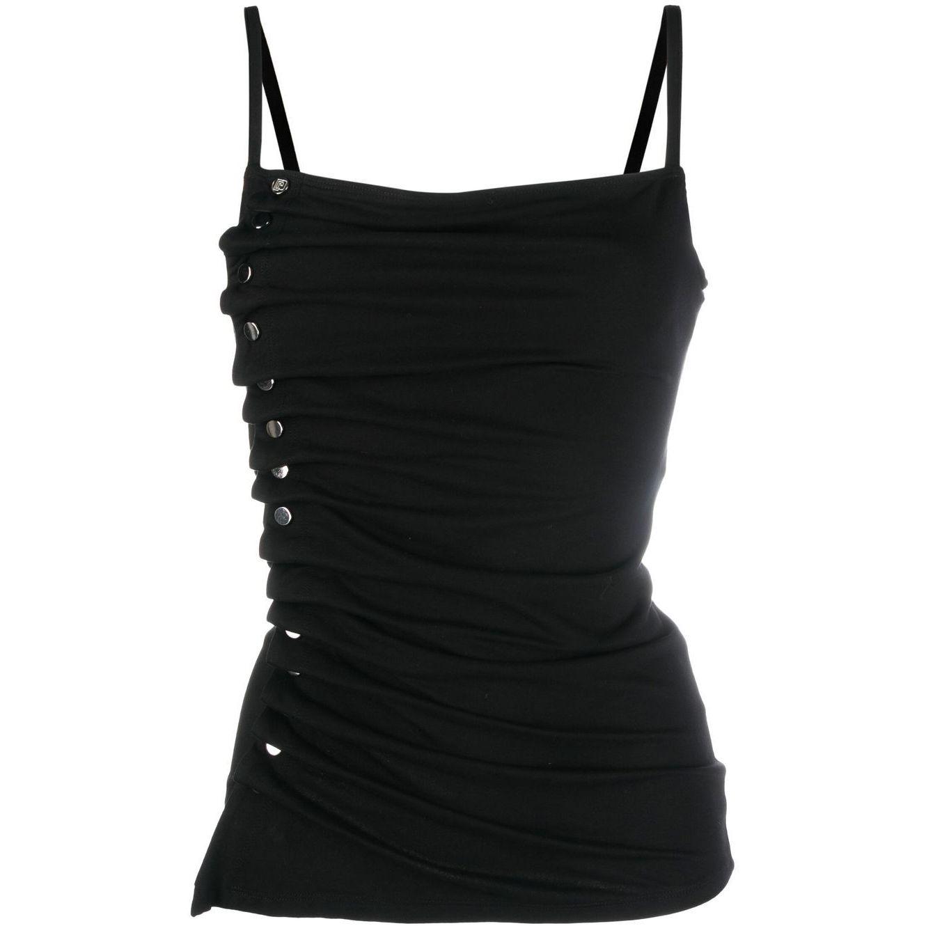 Palaidinės moterims, Juoda, Top with buttons